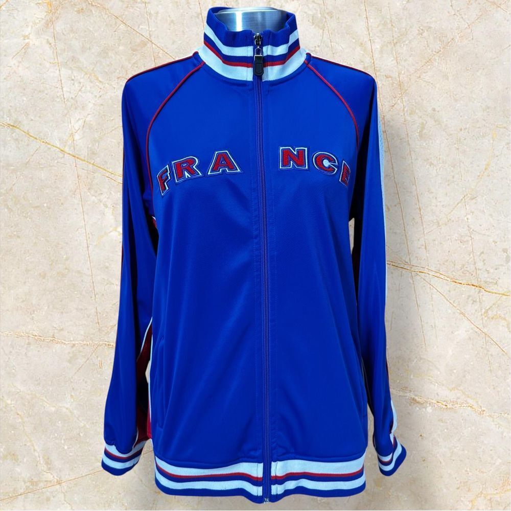 Vintage France Track Jacket Blue‎ Athletic Sports Training Zip Up #10 size 16